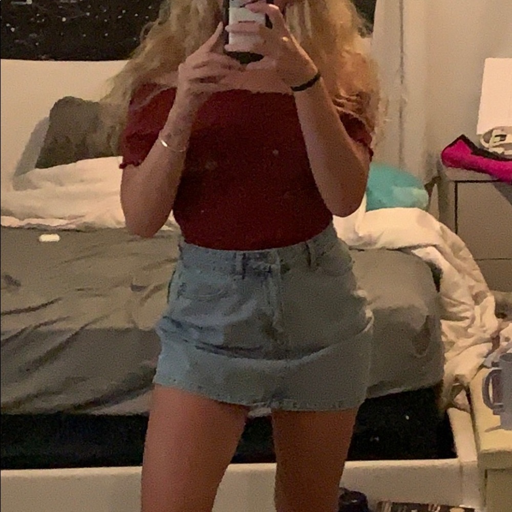 Red off the shoulder top